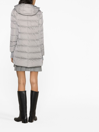 Herno Feather Down Zip-up Padded Coat In Grau