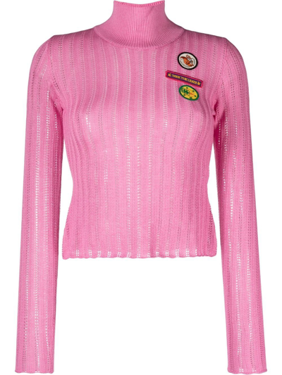 Shop Cormio Anna Badge-embroidered Jumper In Rosa