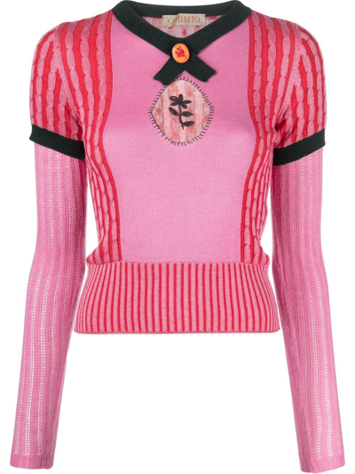 Shop Cormio Kirby Cable-knit Jumper In Rosa