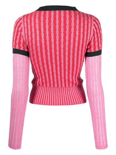 Shop Cormio Kirby Cable-knit Jumper In Rosa