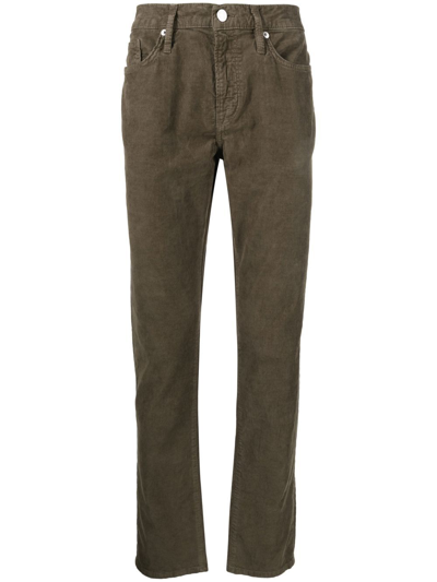 Shop Frame Corduroy Slim-fit Trousers In Grün