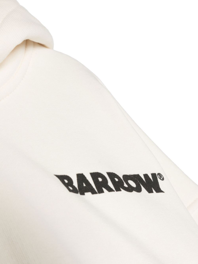 Shop Barrow Graphic Logo-print Hoodie In Nude