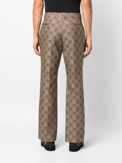 Shop Gucci Mid-rise Straight-leg Trousers In Braun