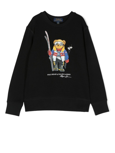 Shop Ralph Lauren Polo Bear-print Sweatshirt In Schwarz