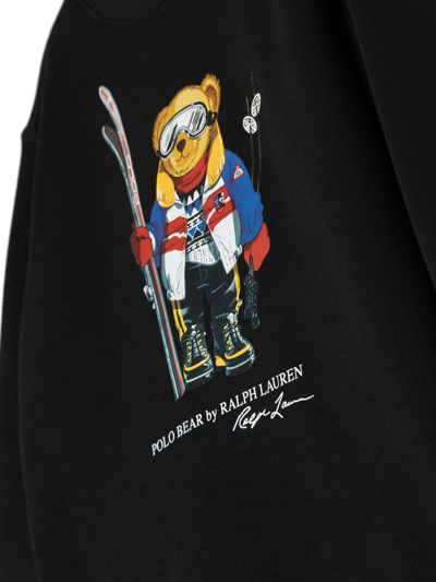 Shop Ralph Lauren Polo Bear-print Sweatshirt In Schwarz