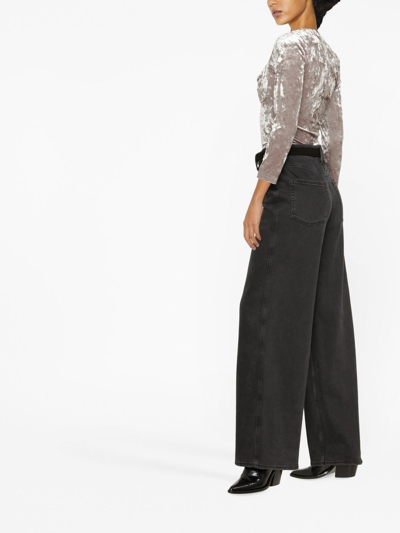 Isabel Marant Gubaia Stretch Velvet Top In Grau