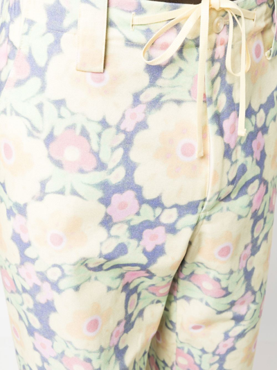 花卉印花直筒裤