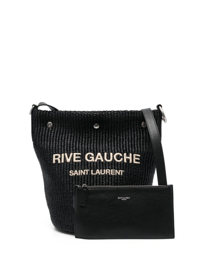 Shop Saint Laurent Rive Gauche Bucket Bag In Schwarz
