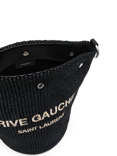 Shop Saint Laurent Rive Gauche Bucket Bag In Schwarz