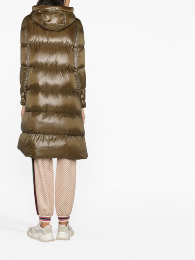 Herno Quilted Padded Zipped Coat In Grün