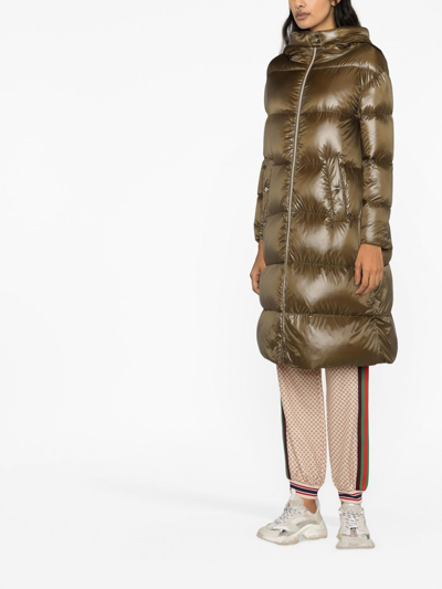 Herno Quilted Padded Zipped Coat In Grün