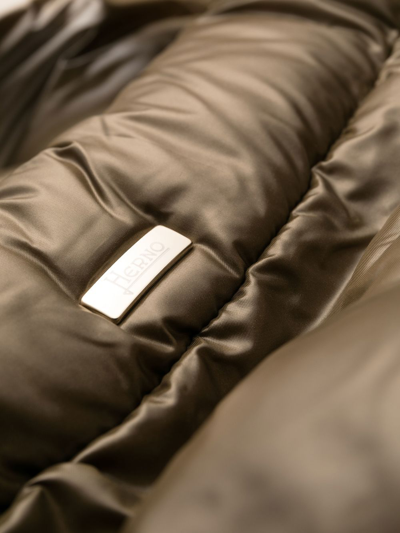 Herno Quilted Padded Zipped Coat In Grün
