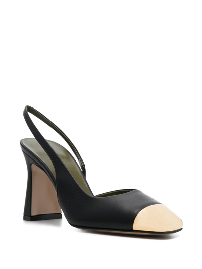 Shop Maria Luca Eleonora 90mm Metal Toe-cap Slingback Pumps In Schwarz