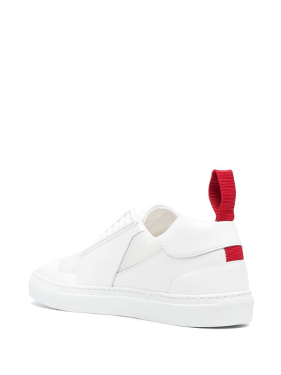 Ferrari Metal Logo Leather Low Top Sneakers In Weiss