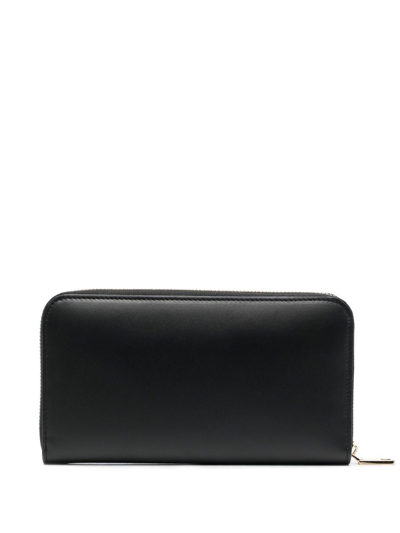 Dolce & Gabbana Zip Wallet With Dg Logo In Schwarz