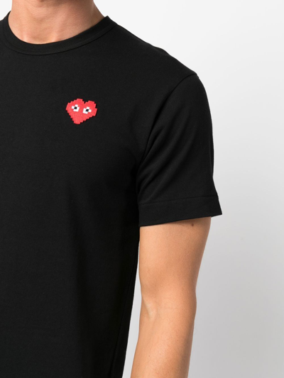 Shop Comme Des Garçons Play Logo-patch Cotton T-shirt In Schwarz