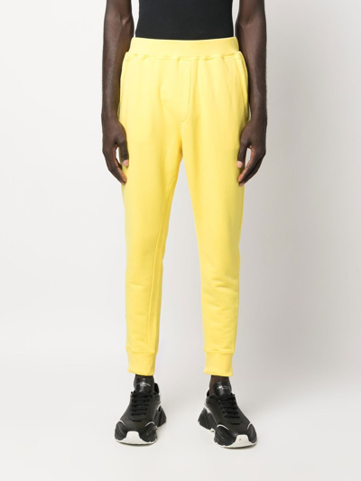 Dsquared2 Jersey-knit Track Pants In Gelb