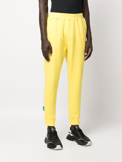 Dsquared2 Jersey-knit Track Pants In Gelb