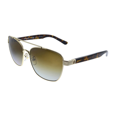 Tory Burch Ty 6069 3272t5 57mm Womens Pilot Sunglasses In Gold | ModeSens