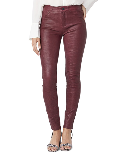 Shop Paige Hoxton Stretch Leather Pant In Red