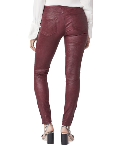 Shop Paige Hoxton Stretch Leather Pant In Red