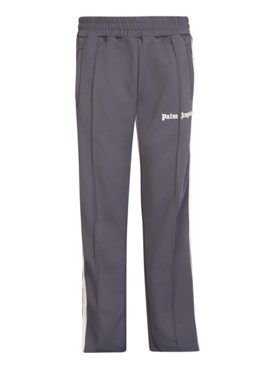 Shop Palm Angels Track Pants With Logo And Striped Detail By  In Grey