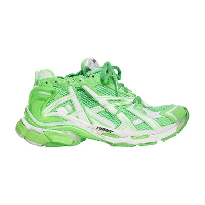 Shop Balenciaga Runner Sneaker In Fluo Green White