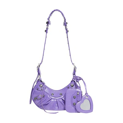 Shop Balenciaga Le Cagole Xs Shoulder Bag In Purple