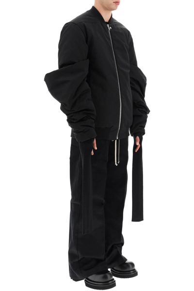 Shop Rick Owens Bomber Jacket With Extra Long Gauntlet Sleeves In Black