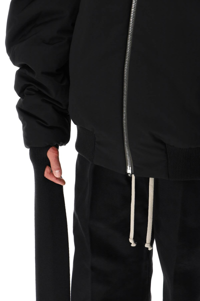 Shop Rick Owens Bomber Jacket With Extra Long Gauntlet Sleeves In Black