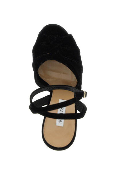 Shop Aquazzura Mira 140 Sandals In Black