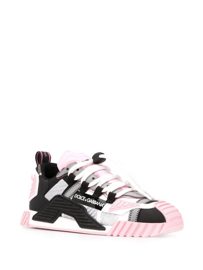 Shop Dolce E Gabbana Women's Pink Leather Sneakers