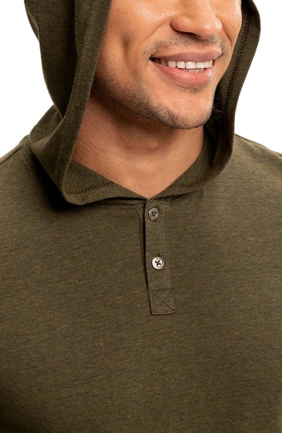Shop Threads 4 Thought Long Sleeve Henley Hoodie In Heather Fortress