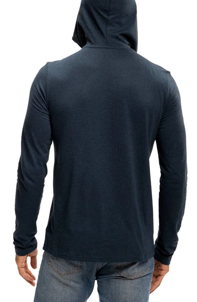 Shop Threads 4 Thought Long Sleeve Henley Hoodie In Midnight