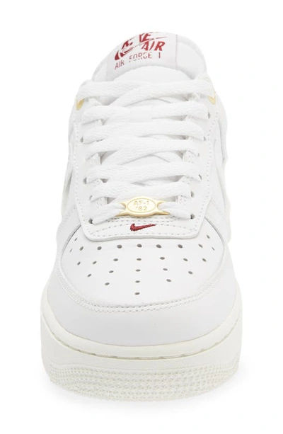 Shop Nike Air Force 1 '07 Prm Sneaker In White/ White/ Sail/ Team Red
