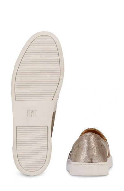 Shop Frye Ivy Slip-on Sneaker In Pewter Metallic Suede Leather