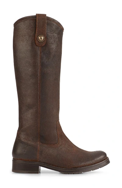 Shop Frye Melissa Double Sole Knee High Boot In Brown River Leather