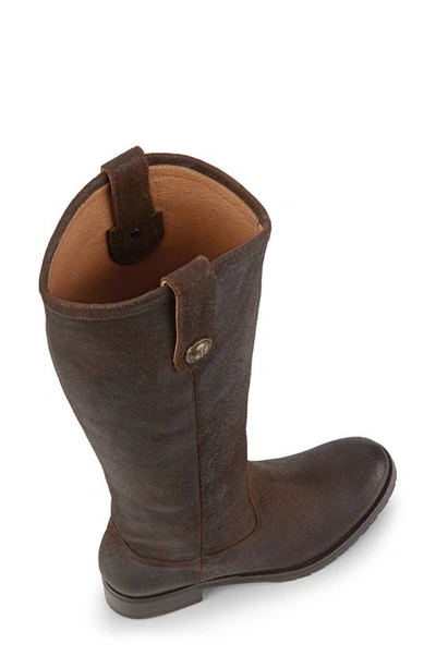 Shop Frye Melissa Double Sole Knee High Boot In Brown River Leather