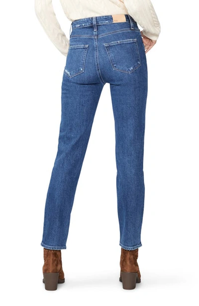 Shop Paige Stella High Waist Straight Leg Jeans In Miss You Distressed