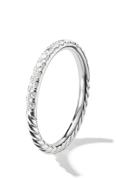 Shop David Yurman Cable Collectibles® Stack Ring In White Gold