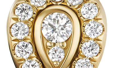 Shop David Yurman Thoroughbred Loop Diamond Huggie Hoop Earrings In 18k Yellow Gold