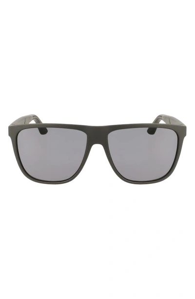 Shop Ferragamo 59mm Navigator Sunglasses In Matte Black/ Black