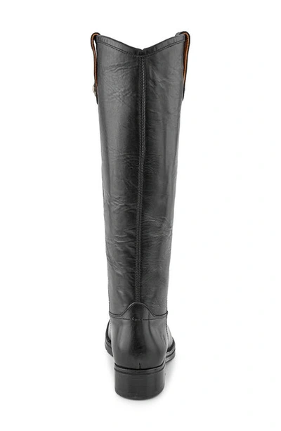 Shop Frye Melissa Button Lug Double Sole Riding Boot In Black - Sakura Leather