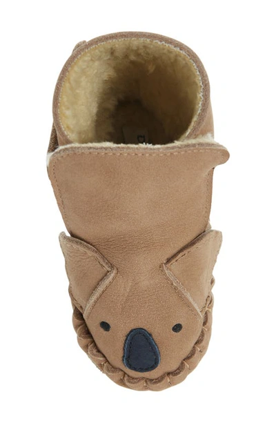 Shop Donsje Kids' Kapi Koala Slip-on Shoe With Faux Fur Lining In Truffle Nubuck
