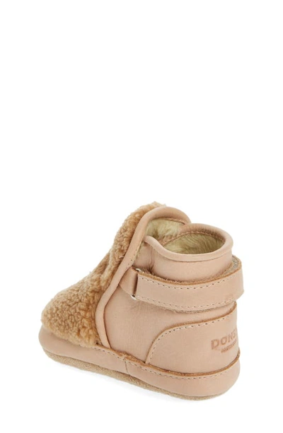 Shop Donsje Kids' Richy Teddy Bear Faux Fur Slip-on Shoe In Light Maple Curly Faux Fur