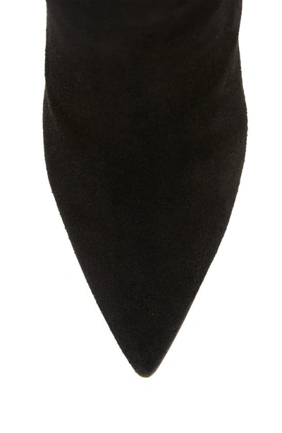 Beautiisoles Lindsay Pointed Toe Knee High Boot In Black Suede