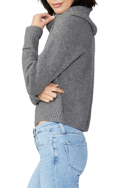 Shop Paige Evonne Cowl Neck Cashmere Sweater In Heather Grey