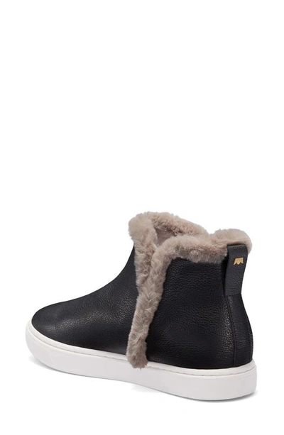 Shop Birdies Falcon Water Resistant Sneaker Bootie In Black Leather Faux Fur