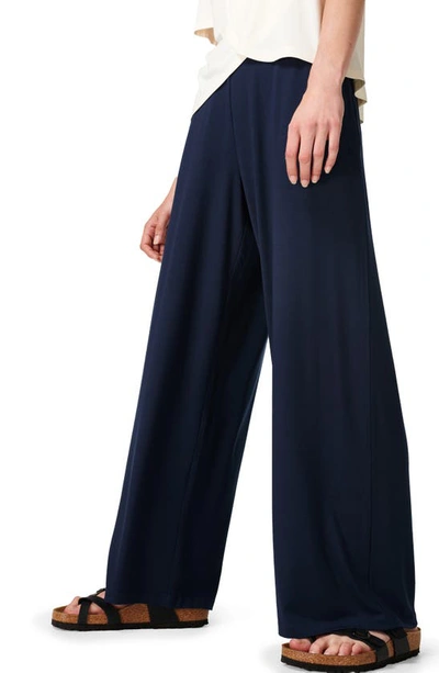 Shop Sweaty Betty High Waist Wide Leg Stretch Modal Pants In Navy Blue
