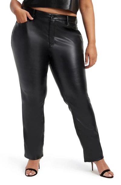 Shop Good American Better Than Leather Faux Leather Good Icon Pants In Black001